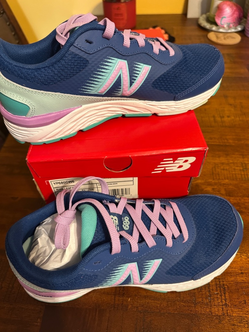 NEW New Balance Kids Navy, Pink & Mint Athletic Sneakers